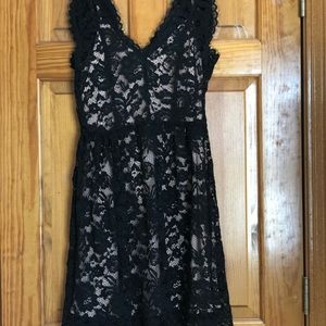 Black lace cocktail dress